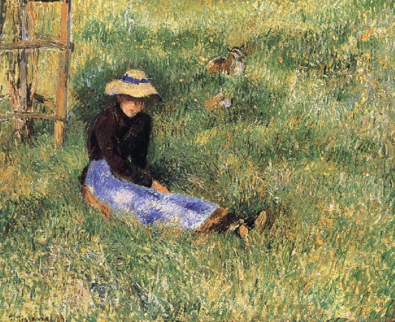 Camille Pissarro Woman and goats china oil painting image